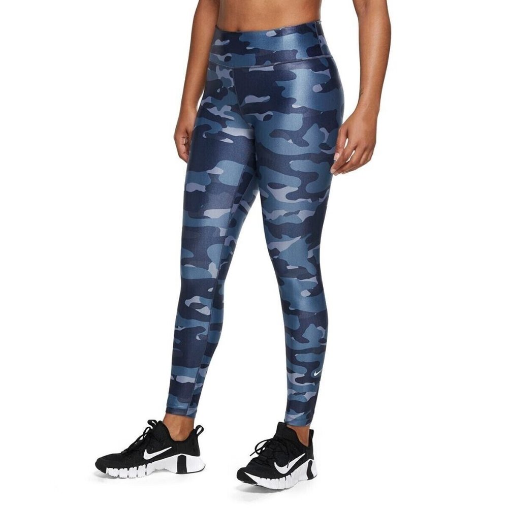 NWT Nike One Women's Mid-Rise Dri-Fit Camo Workout Non-Sheer Leggings XS